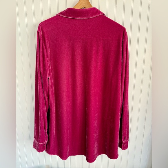 Soft Surroundings Velvet Pink Shirt Size M - Picture 5 of 5